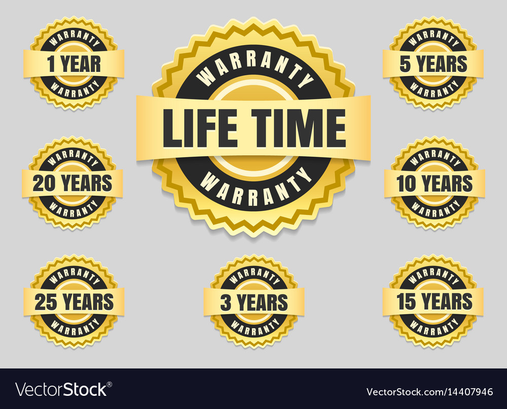 Years warranty labels and guarantee seals Vector Image