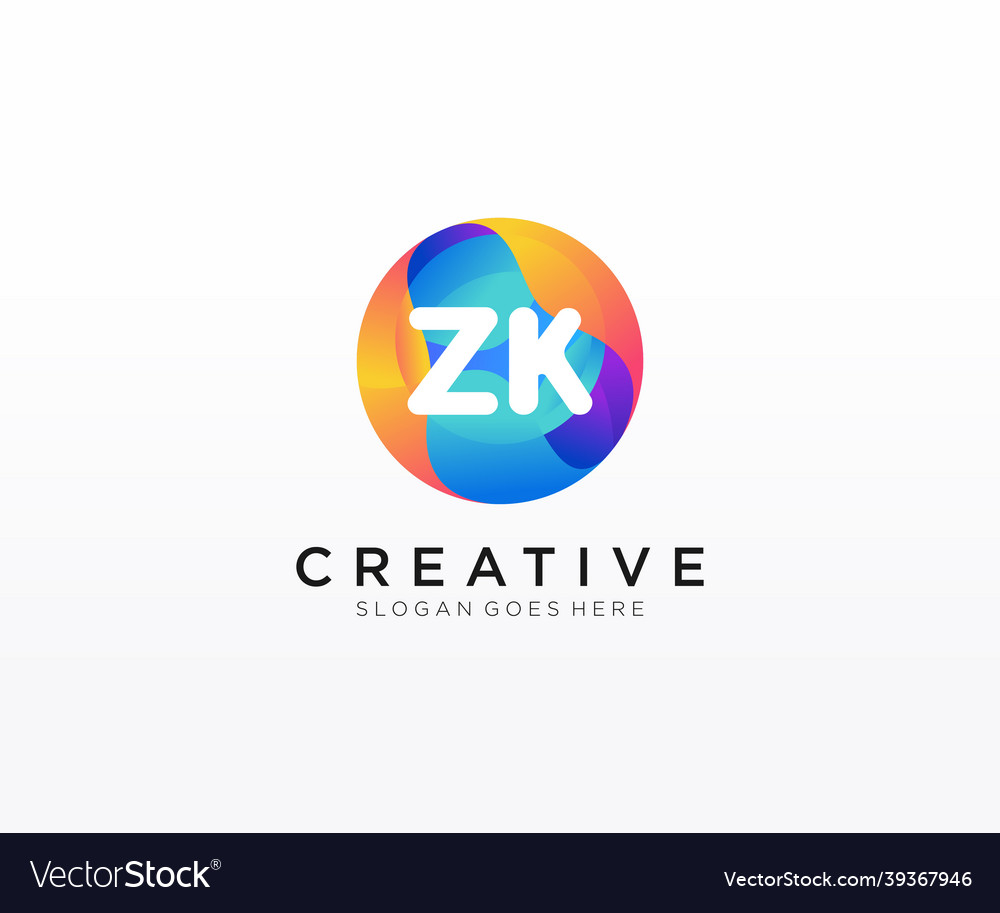 Zk initial logo with colorful circle template