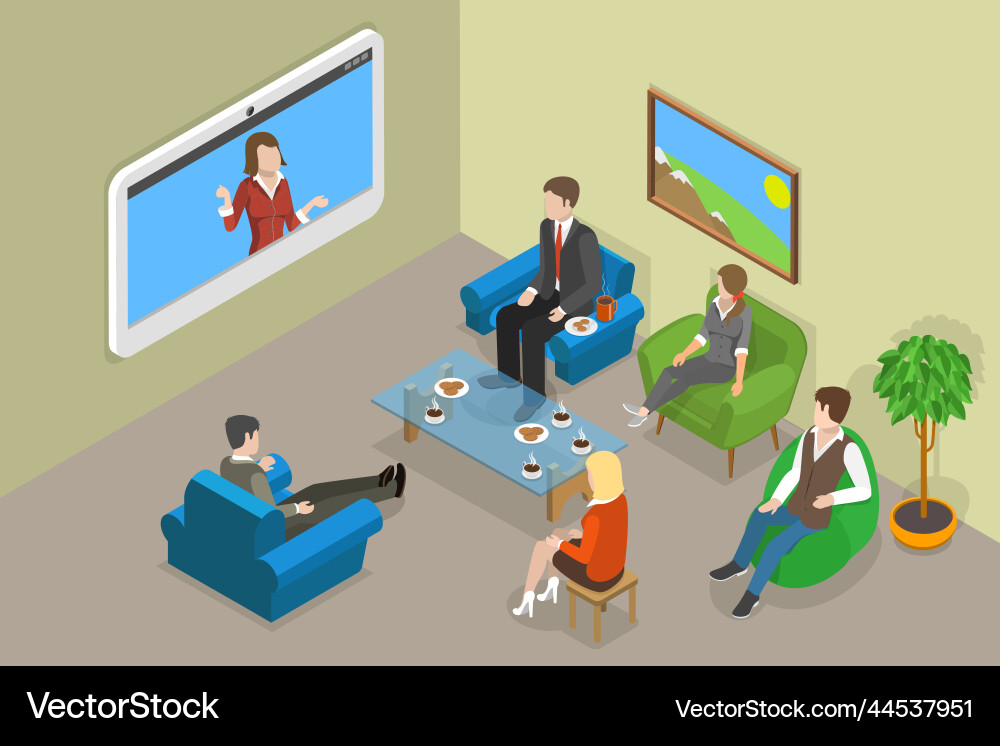 3d isometric flat conceptual Royalty Free Vector Image