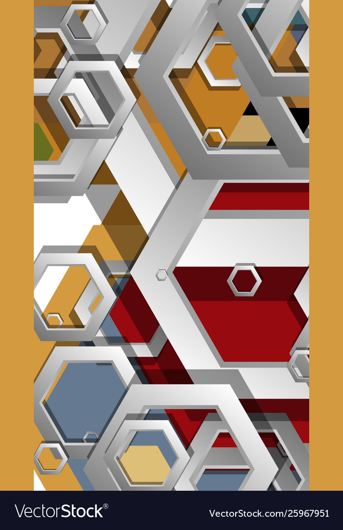 Abstract geometric background with hexagon middle