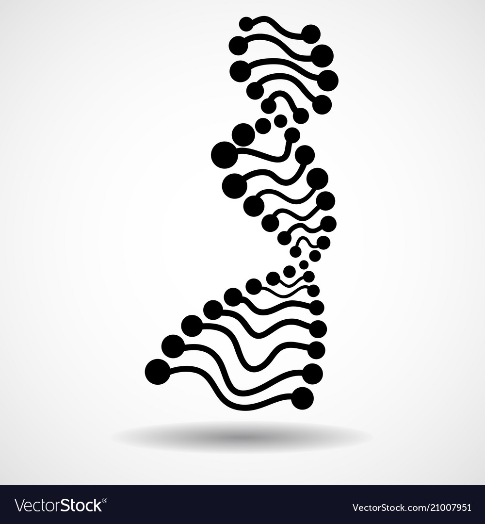 Abstract spiral of dna stylish molecule Royalty Free Vector