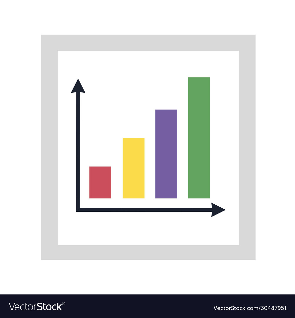 Bar pie graph chart on white background
