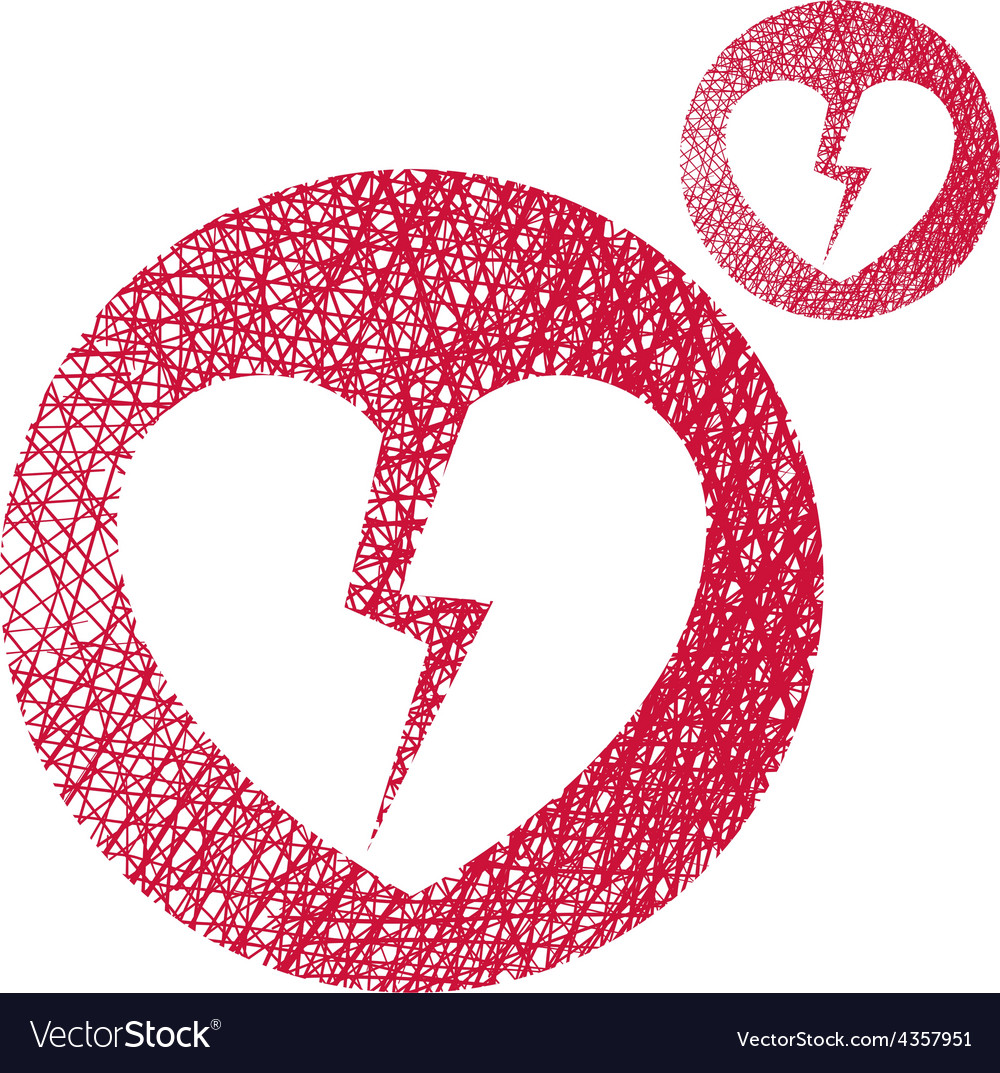 Broken heart simple single color icon isolated