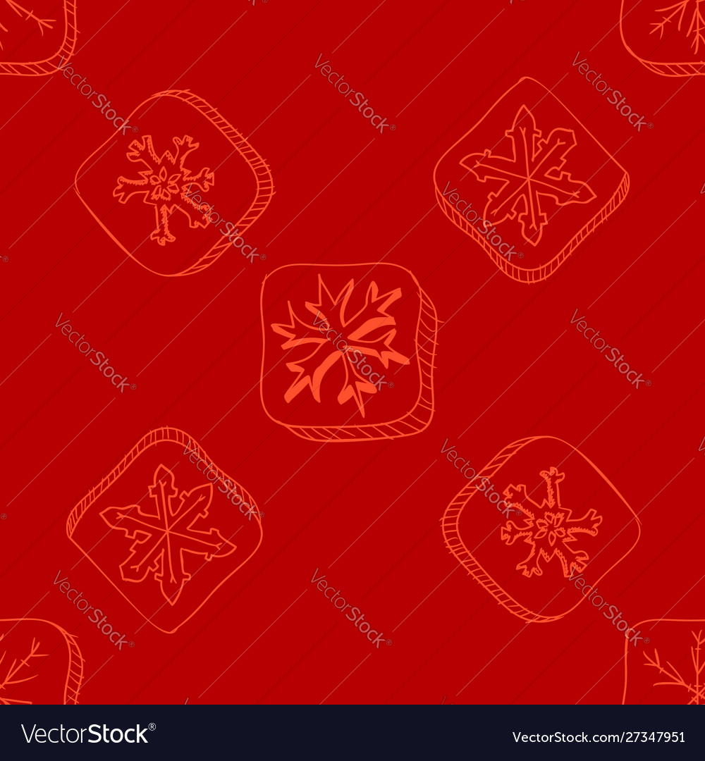 Christmas pattern with snowflake sketch Vector Image Christmas pattern with snowflake sketch