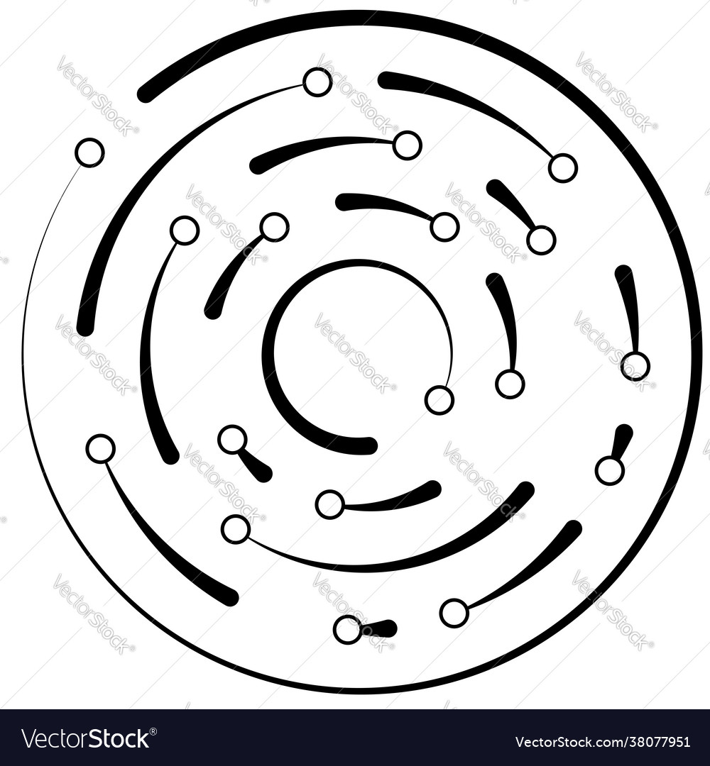 Circular radial lines with nodes points vector image Circular radial lines with nodes points