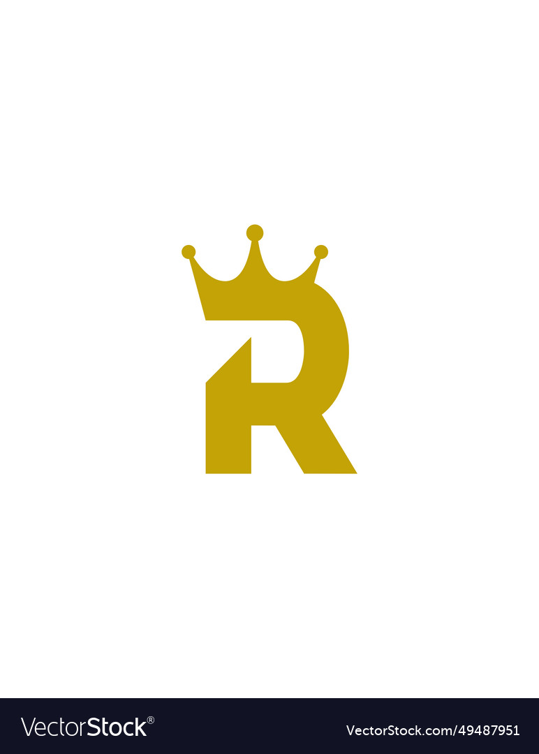 Crown Logo On Letter R Royalty Free Vector Image