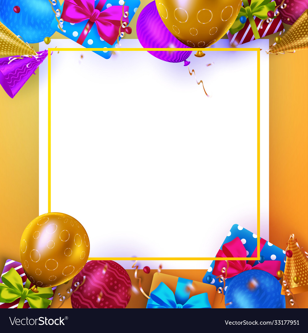 Decorative happy birthday invitation background Vector Image