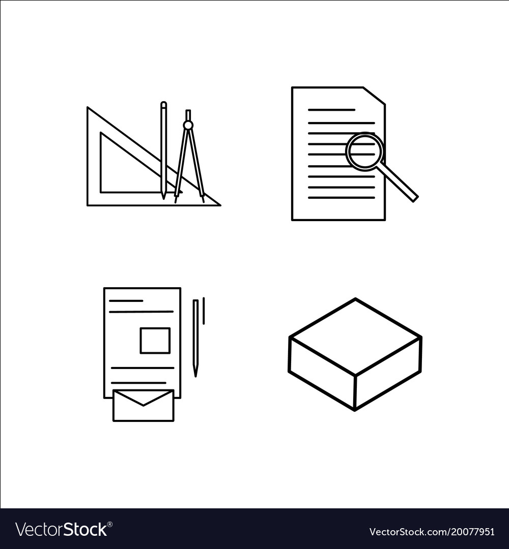 Design and studio simple linear icon setsimple