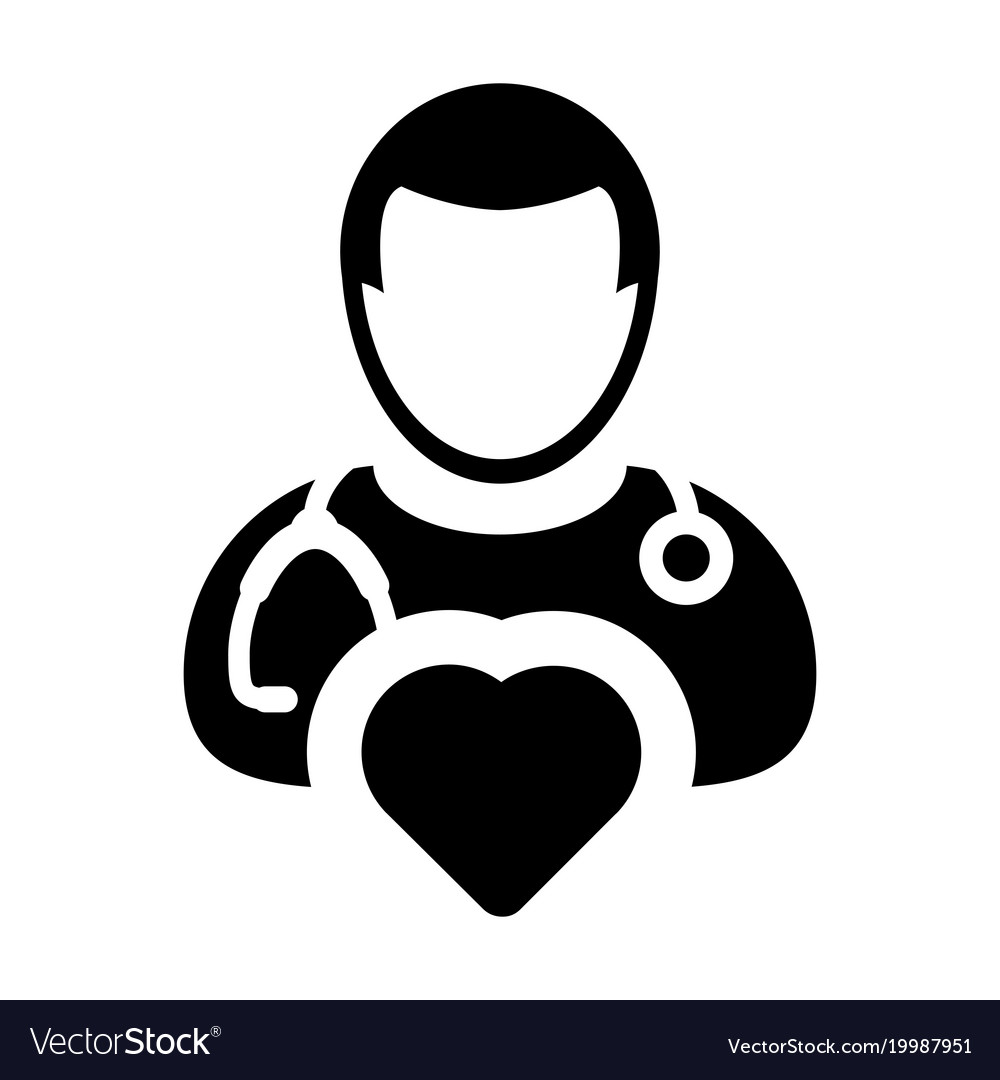 Doctor icon cardiologist specialist with heart Vector Image