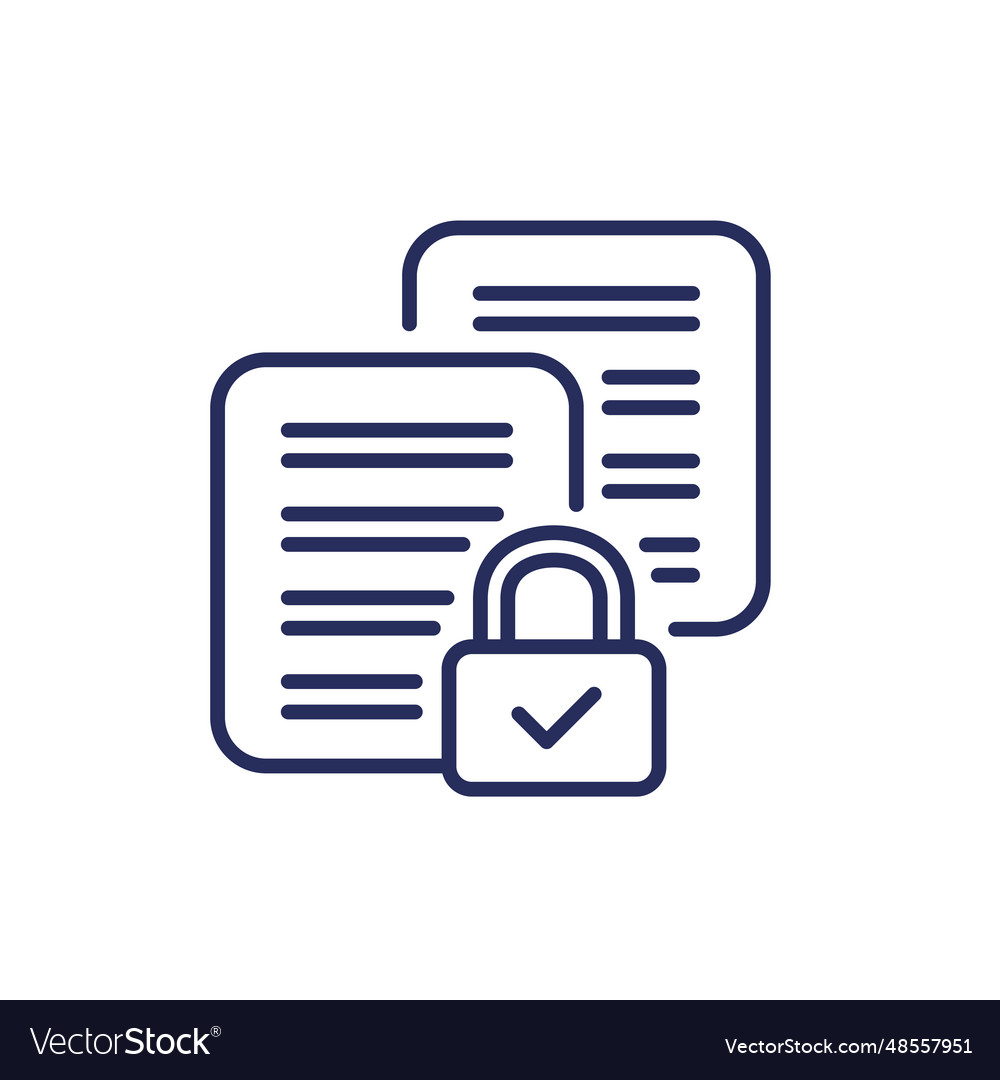 Document protection line icon data security