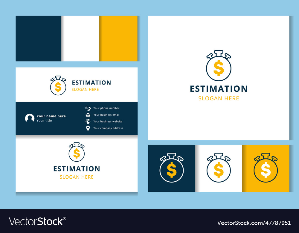 Estimation logo design with editable slogan Vector Image Estimation logo design with editable slogan