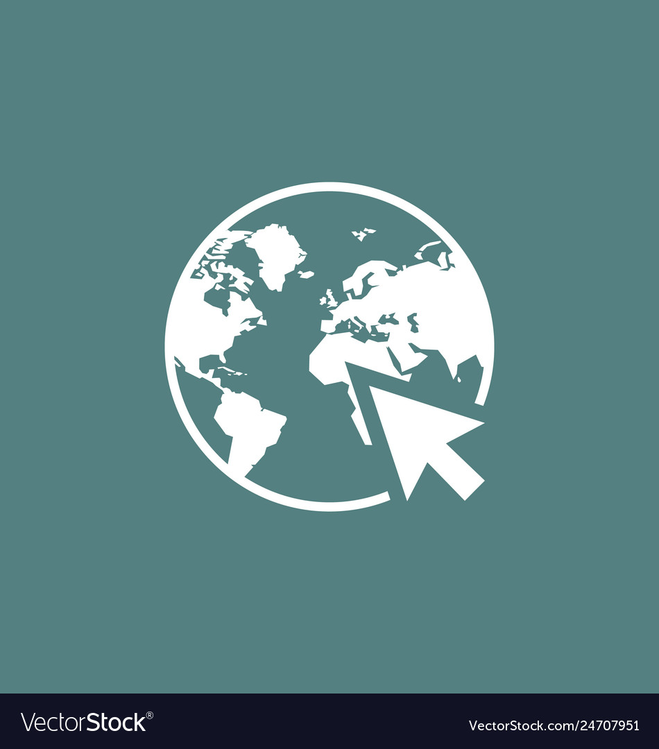 Go to web internet icon sign in flat style