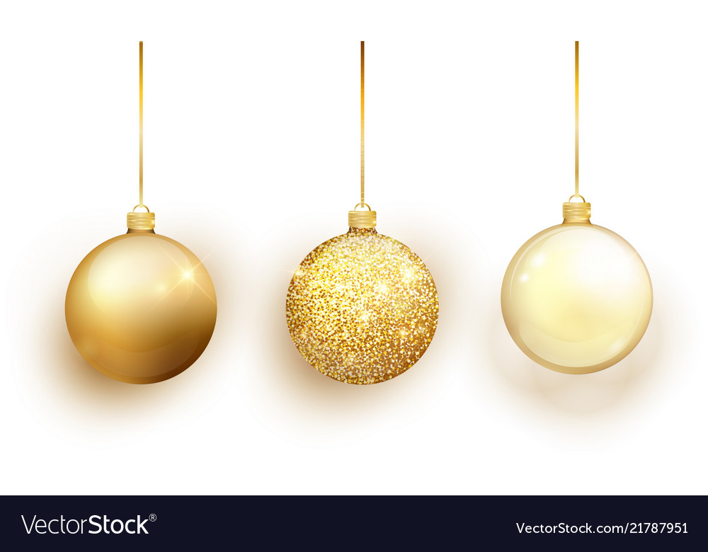 Gold Christmas Ball Ornament Set