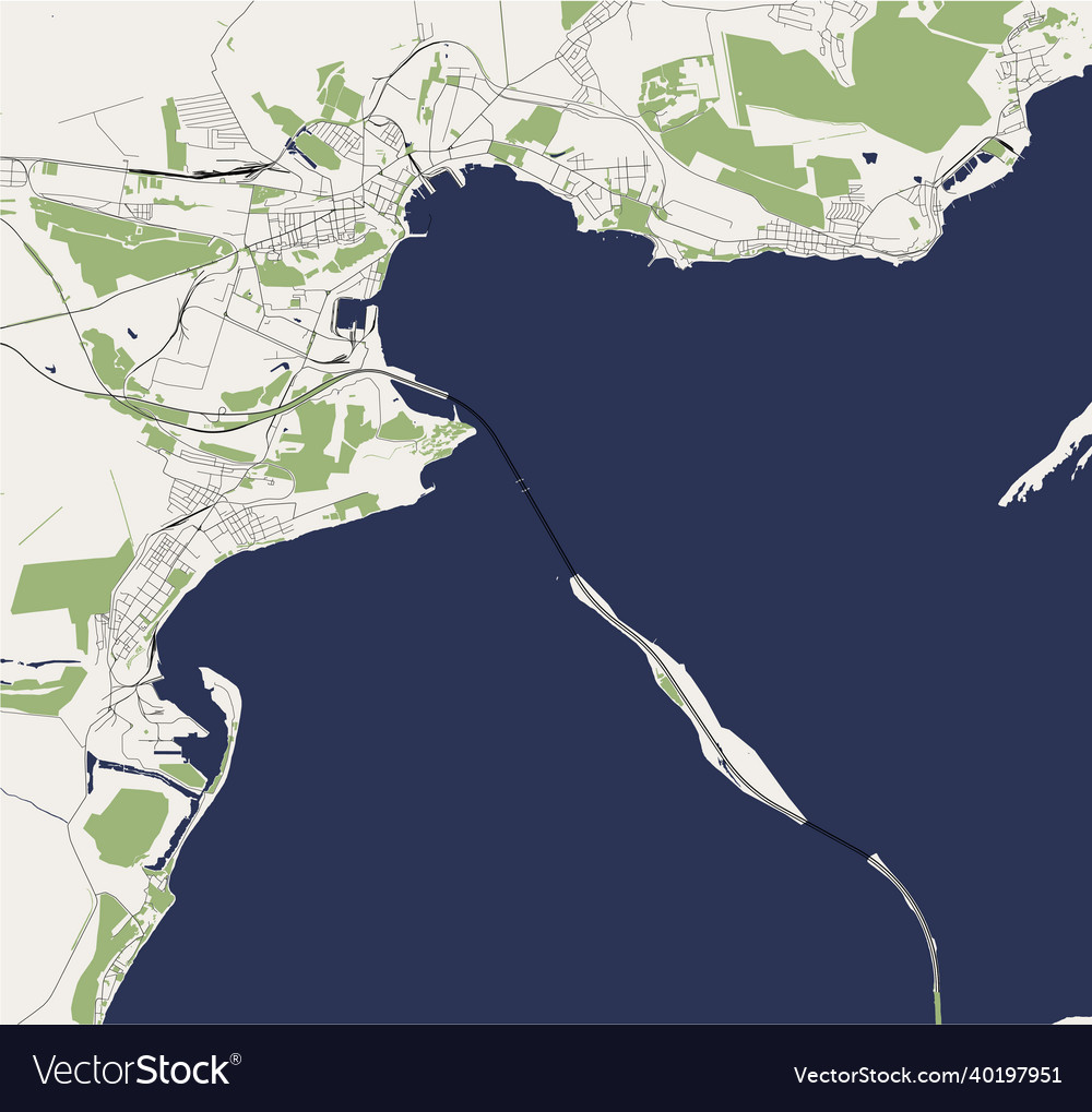 Map of the city kerch crimea Royalty Free Vector Image