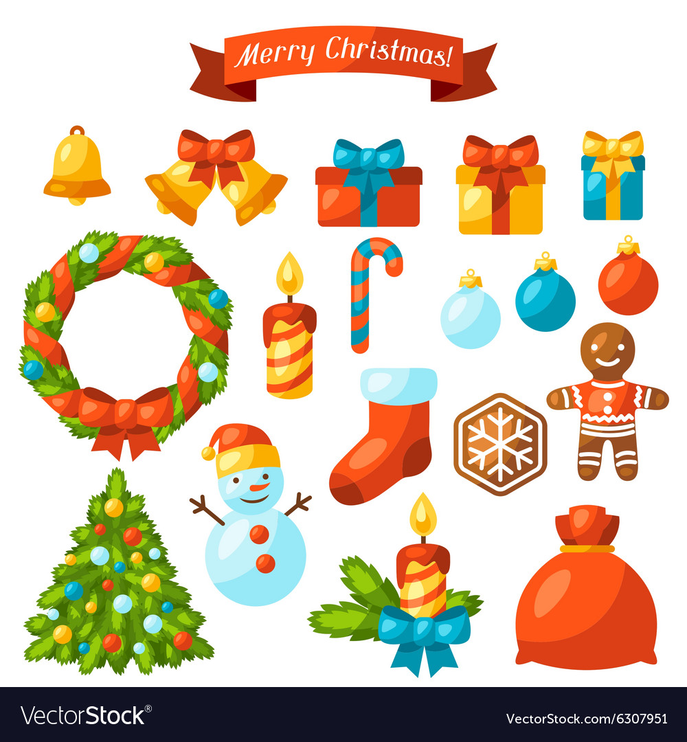 Merry Christmas Holiday Objects