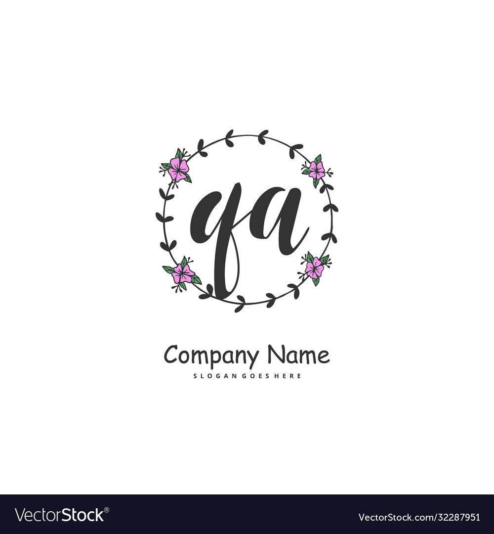 Q a qa anfängliches Handschrift- und Unterschriftslogo vector image Q a qa anfängliches Handschrift- und Unterschriftslogo