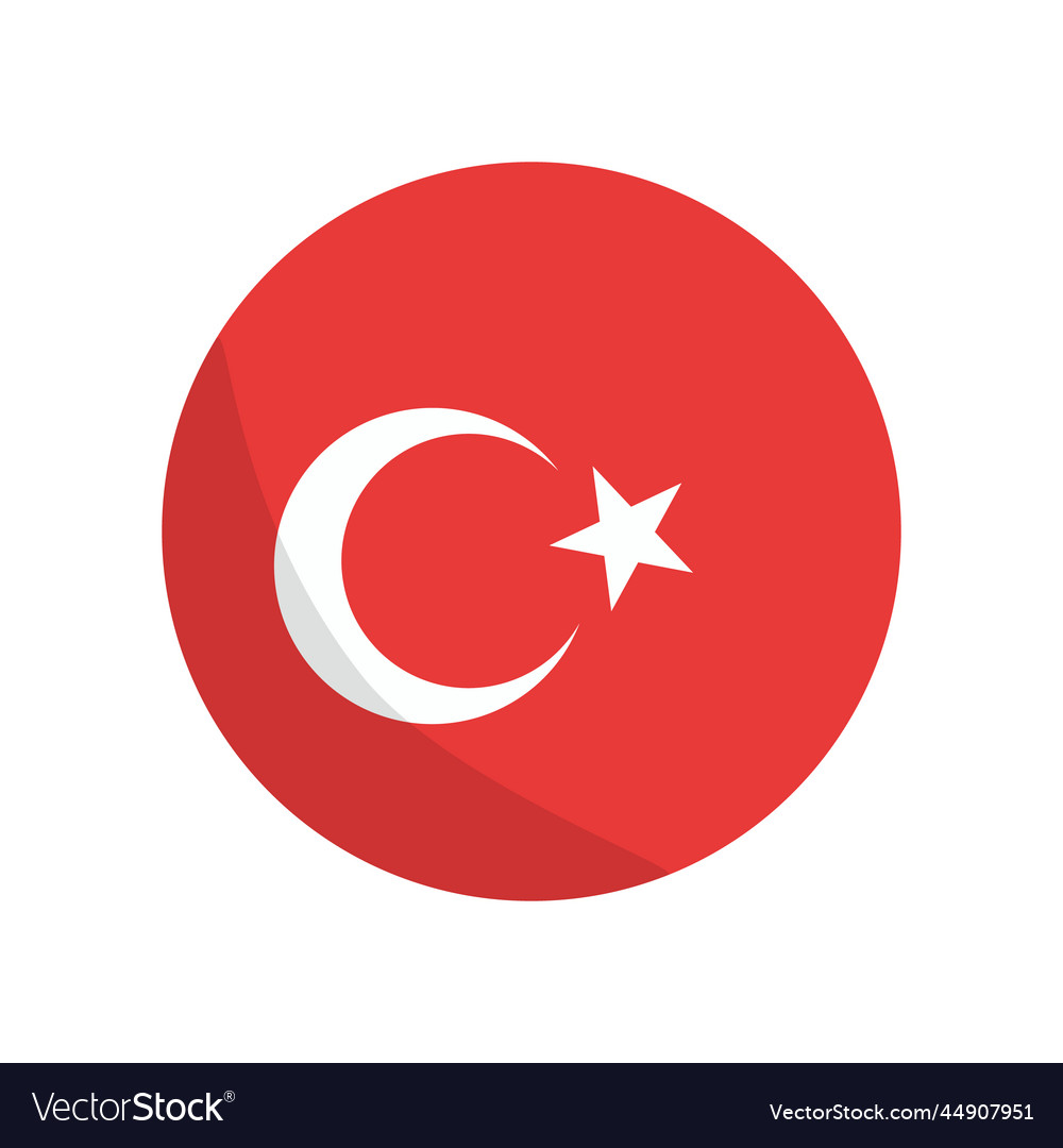 Round turkish flag or turkey