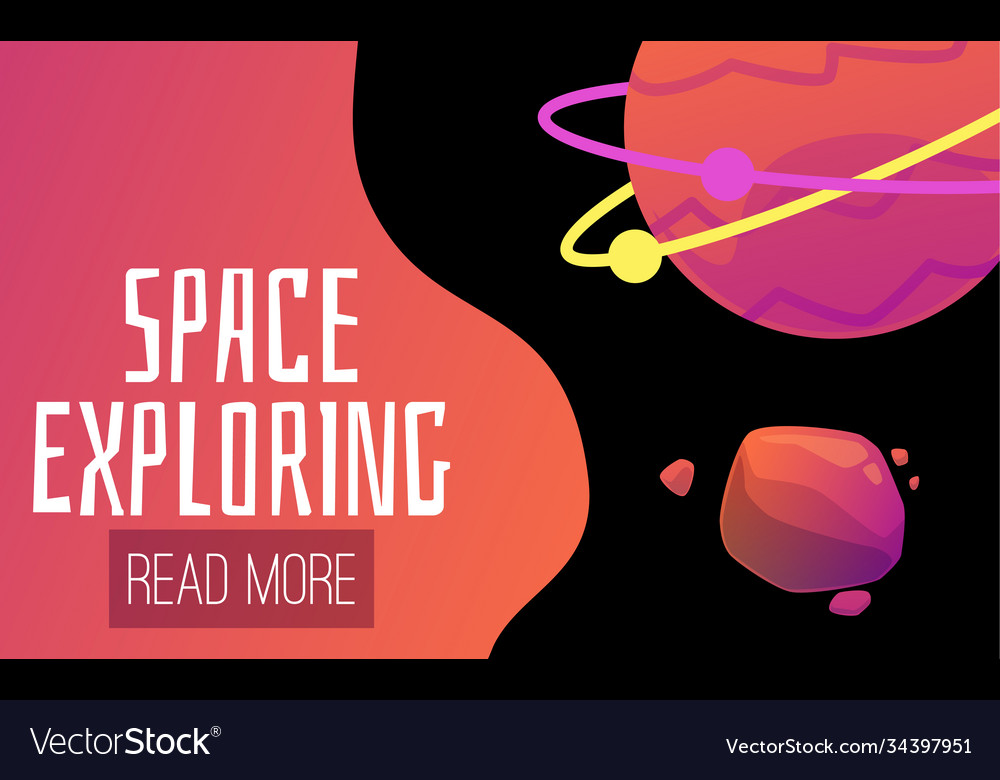 Space exploring background or banner with planets