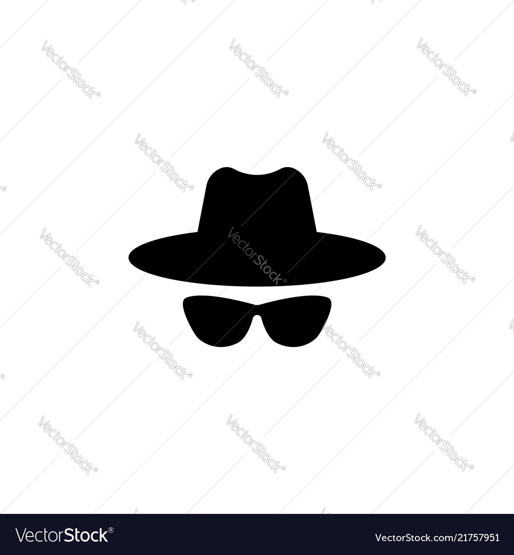 Spy Agent Icon - Sunglasses Hat Royalty Free Vector Image