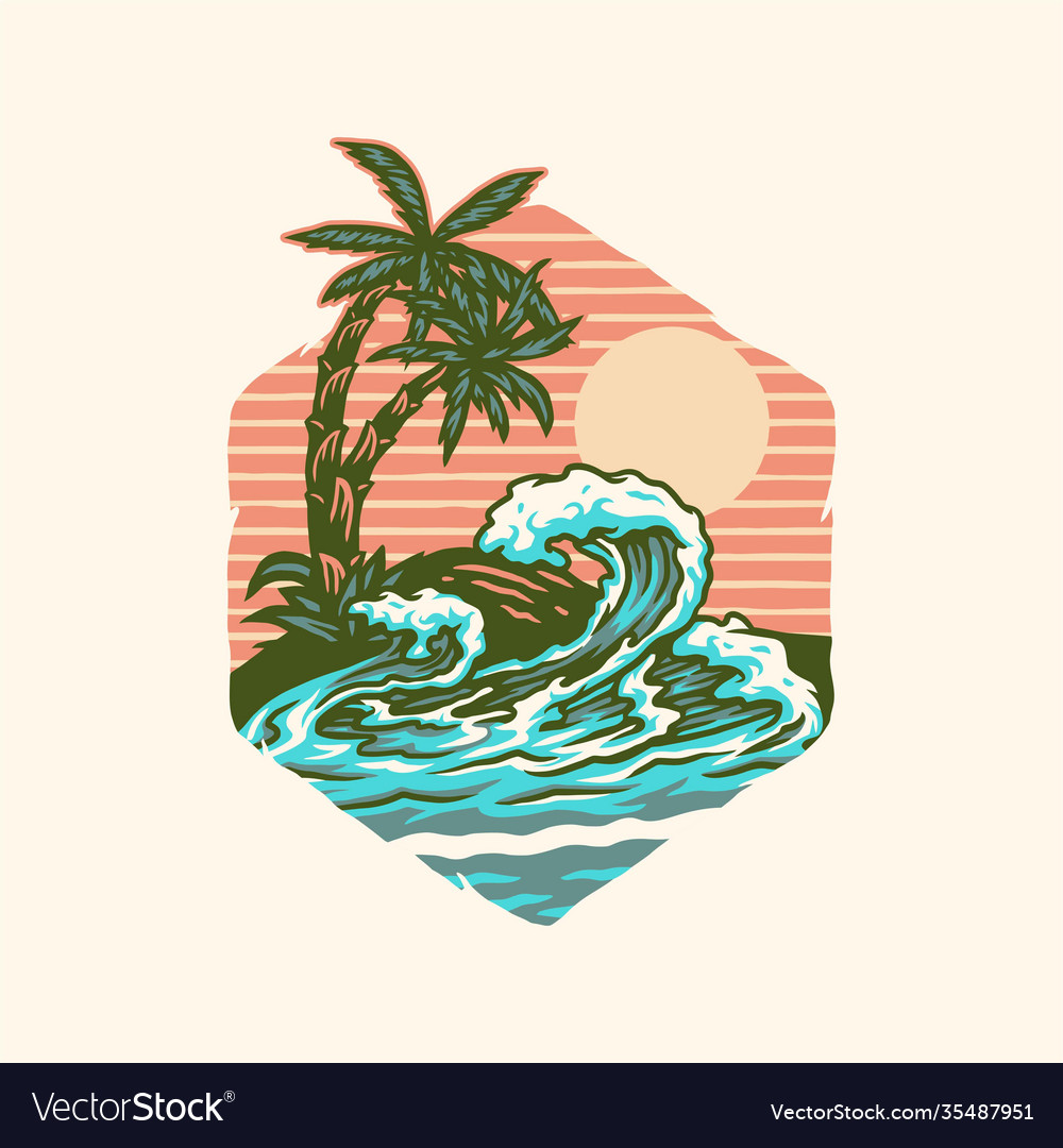 Summer Beach T Shirt Graphic Design Royalty Free Vector 4199