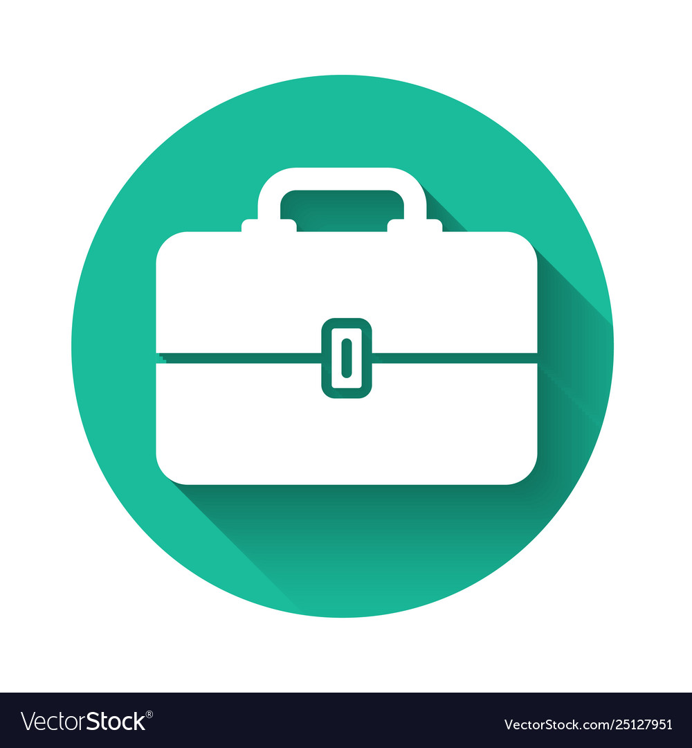 White toolbox icon isolated with long shadow tool vector image White toolbox icon isolated with long shadow tool