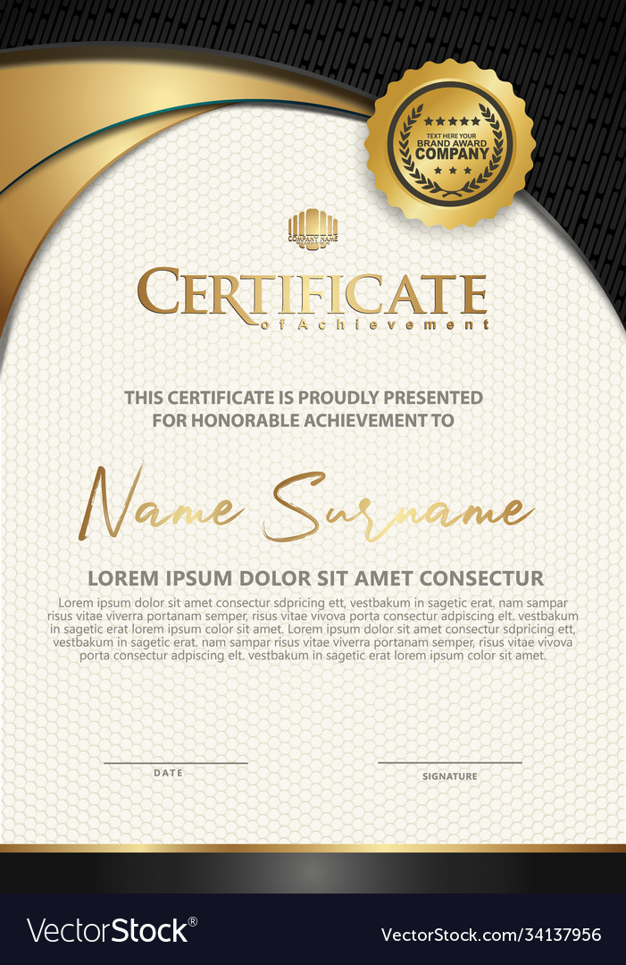 Certificate template with textured background vector image Certificate template with textured background