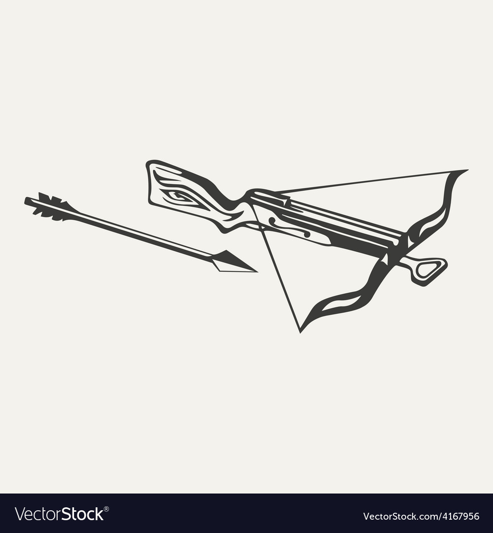 Crossbow black and white style Royalty Free Vector Image