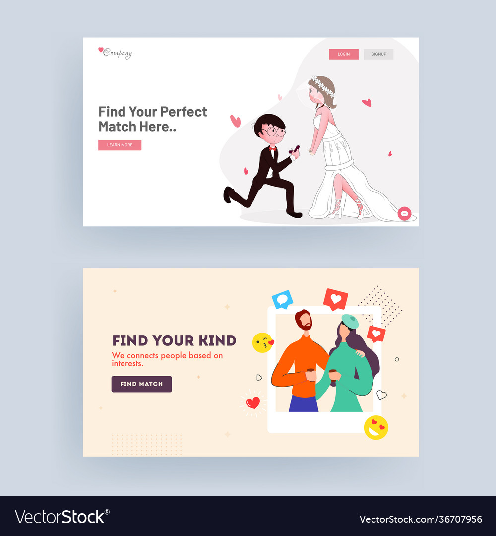 Find your perfect match landing page set