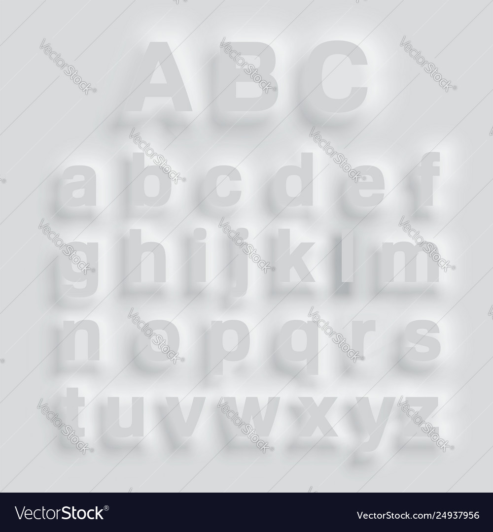 Gray bulging typeface