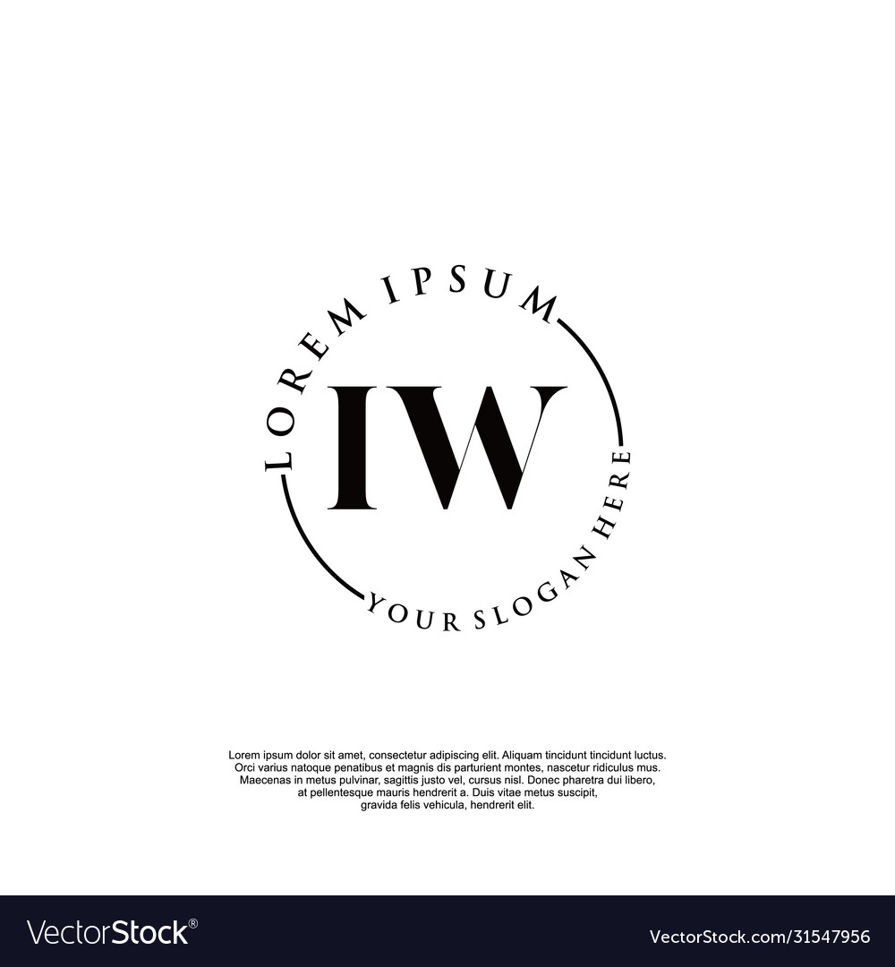 Iw initial handwriting logo design