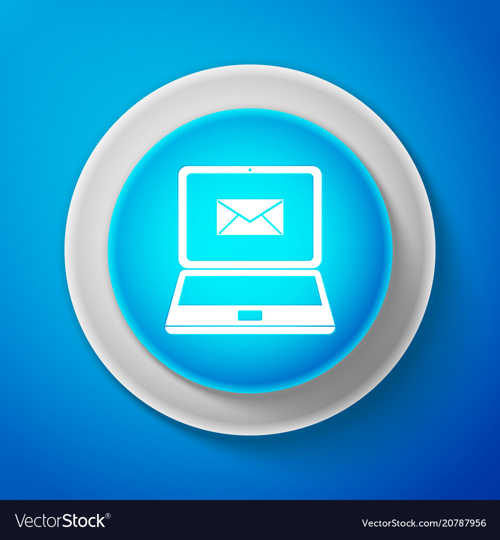 Laptop with envelope and open email on screen icon