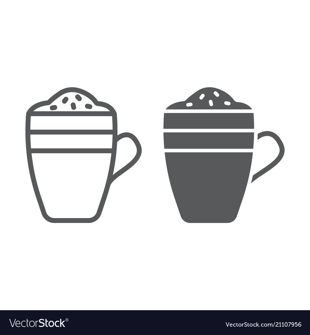Latte line and glyph icon coffee cafe vector image Latte line and glyph icon coffee cafe