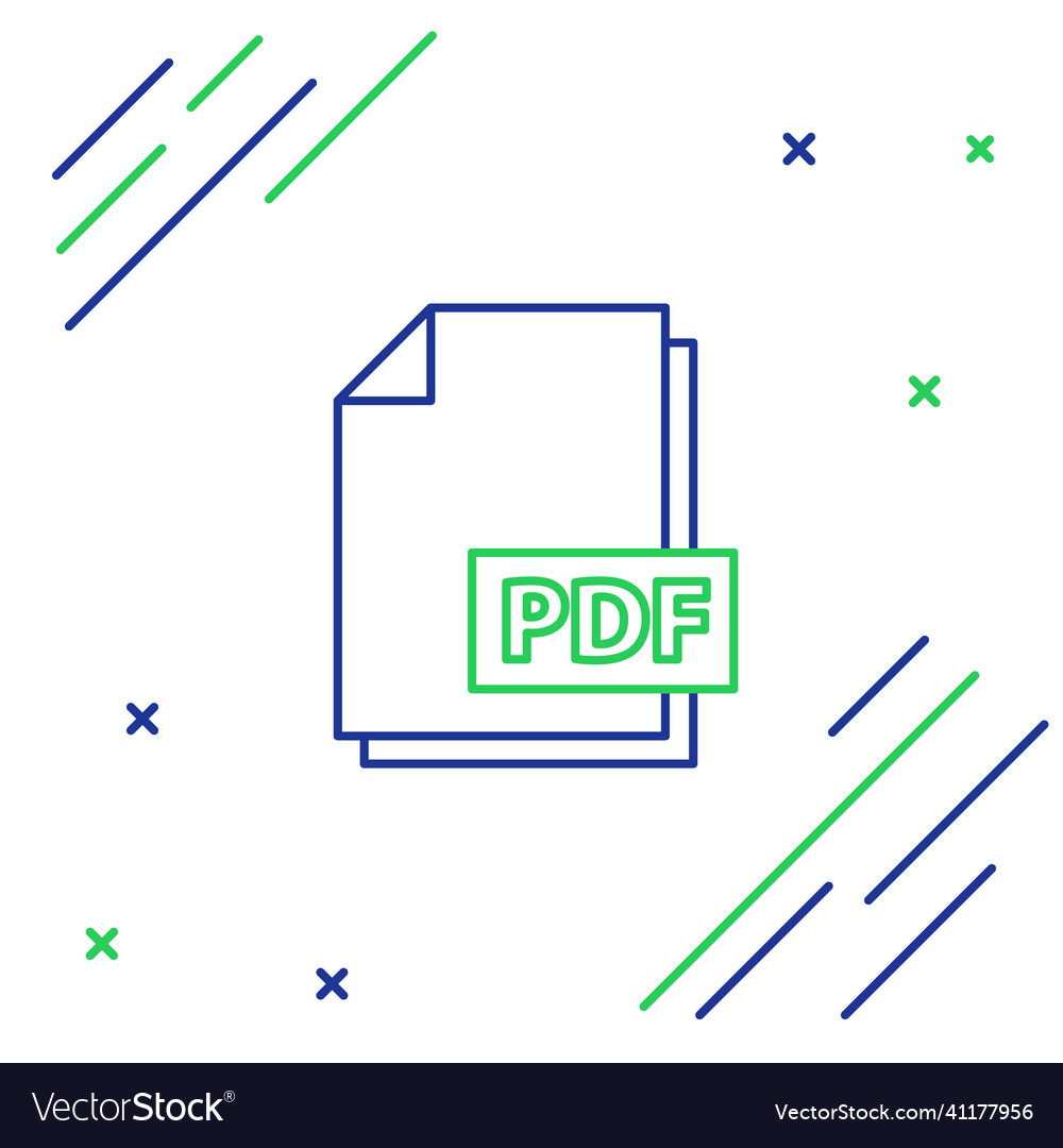 Line pdf file document download button icon vector image Line pdf file document download button icon