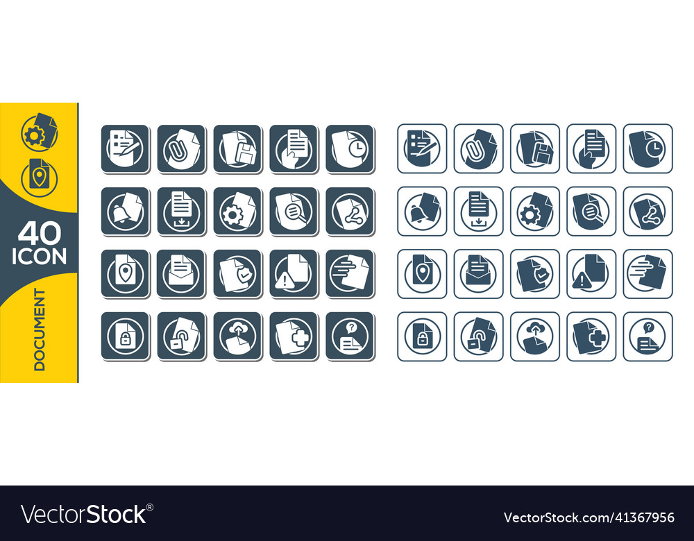 Paper icon document eps10 simple set
