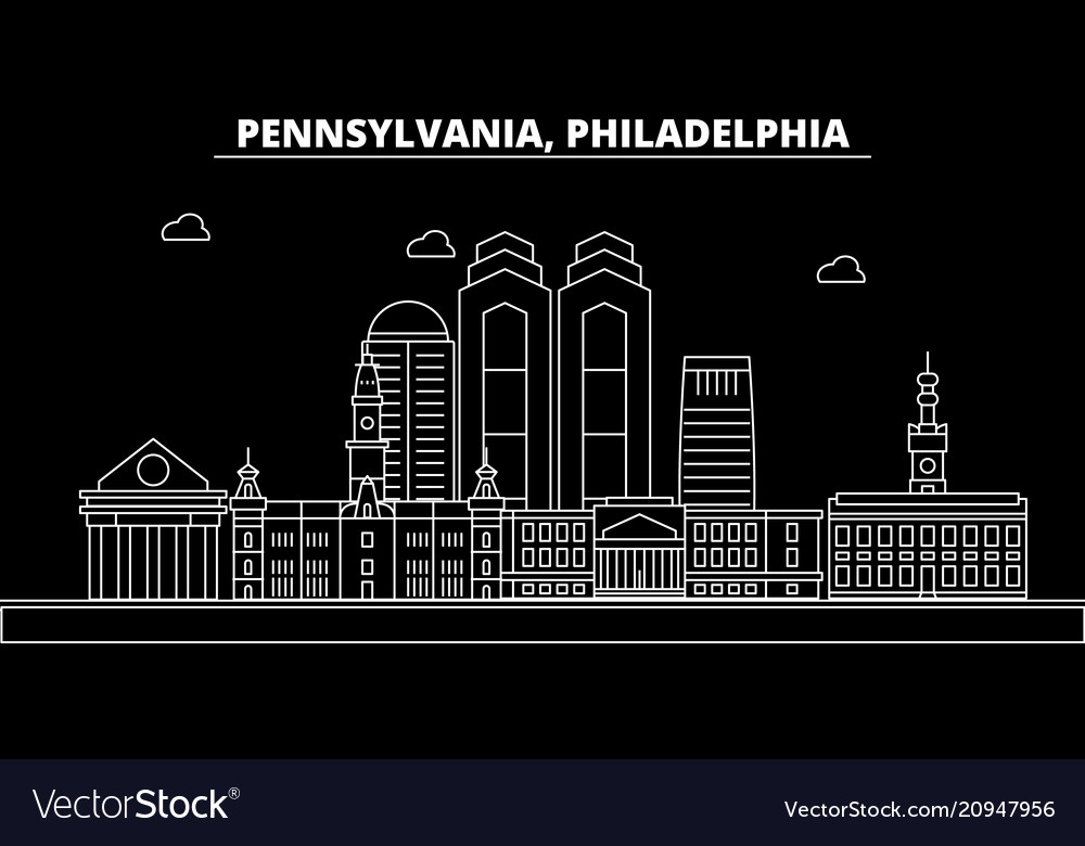 Philadelphia silhouette skyline usa