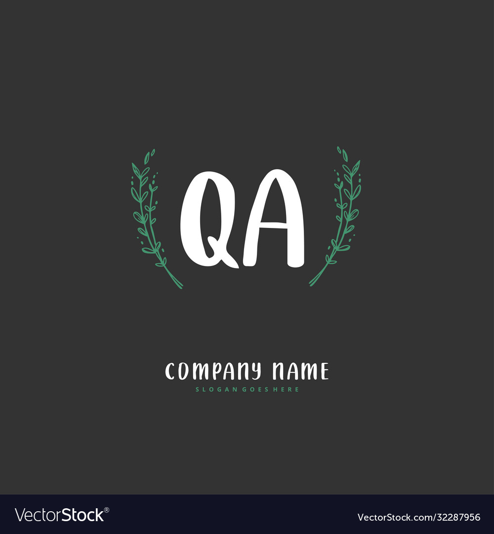 Q a qa anfängliches Handschrift- und Unterschriftslogo Vector Image Q a qa anfängliches Handschrift- und Unterschriftslogo
