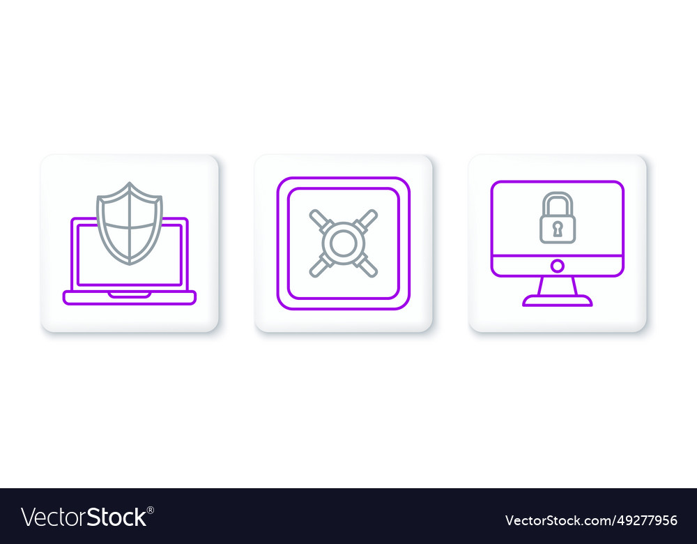 Set line lock on computer monitor screen laptop