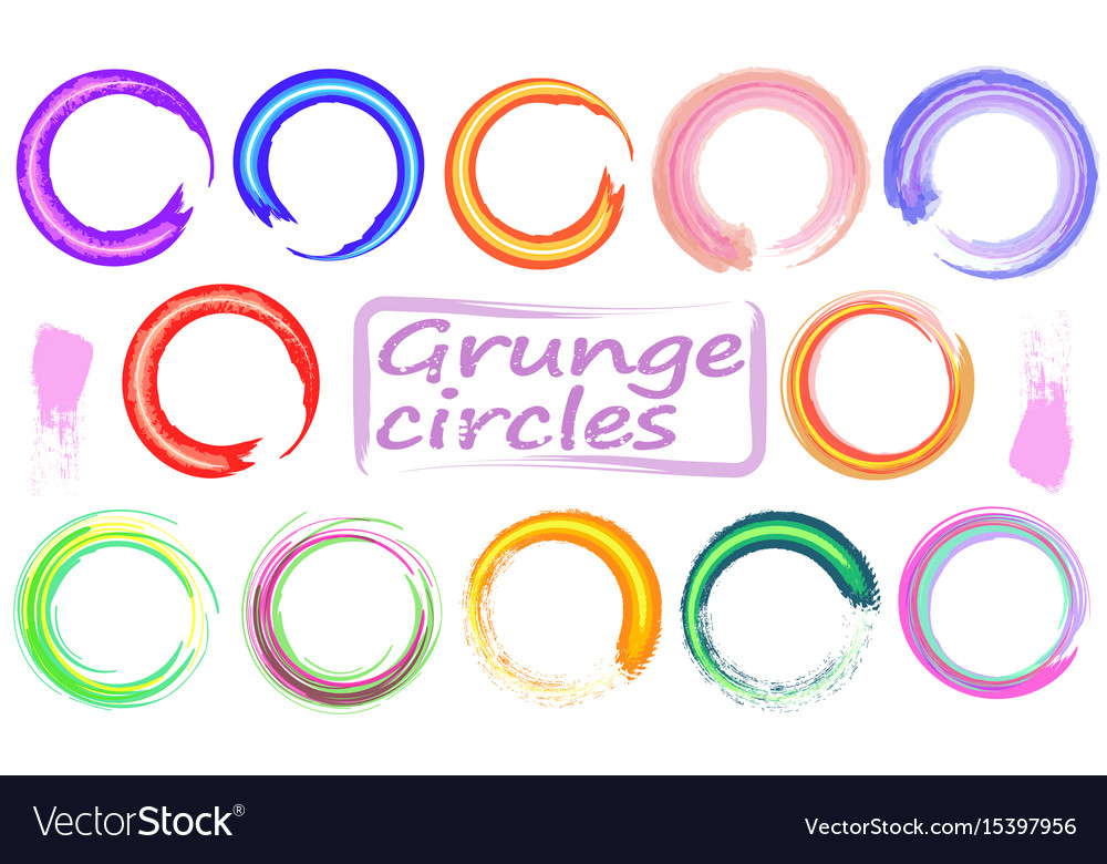 Set of empty scribble circles design elements
