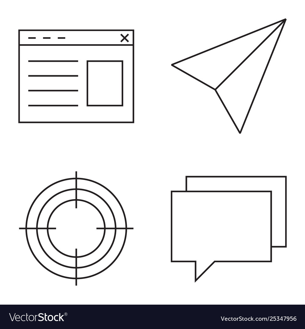 Simple set thin line icons