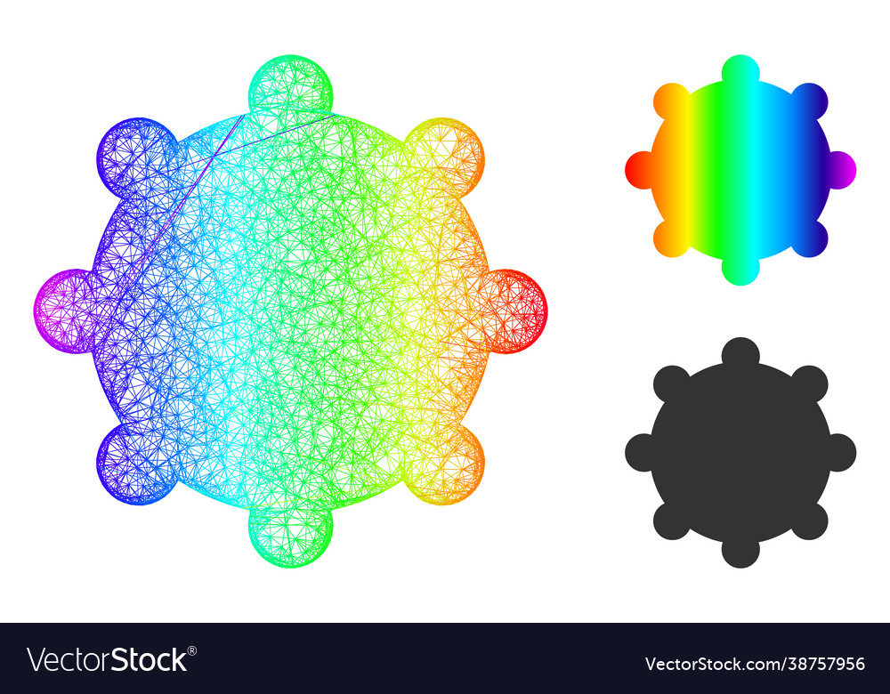 Spectrum net mesh gradient gear icon Vector Image Spectrum net mesh gradient gear icon