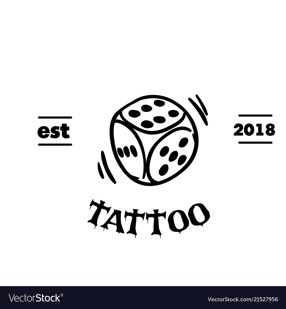 Tattoo dice tattoo design background image Vector Image