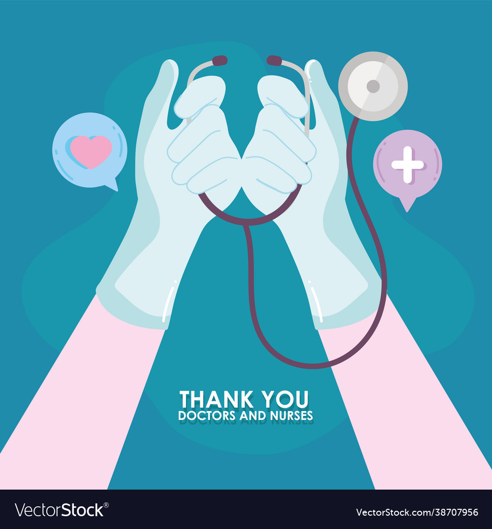 Thank you doctors and nurses Royalty Free Vector Image