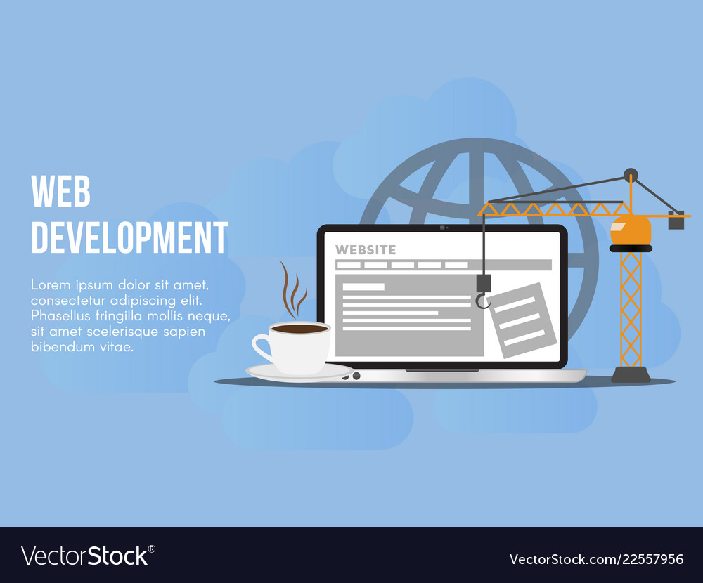 Web development concept design template vector image Web development concept design template