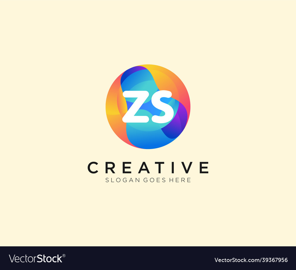 Zs initial logo with colorful circle template
