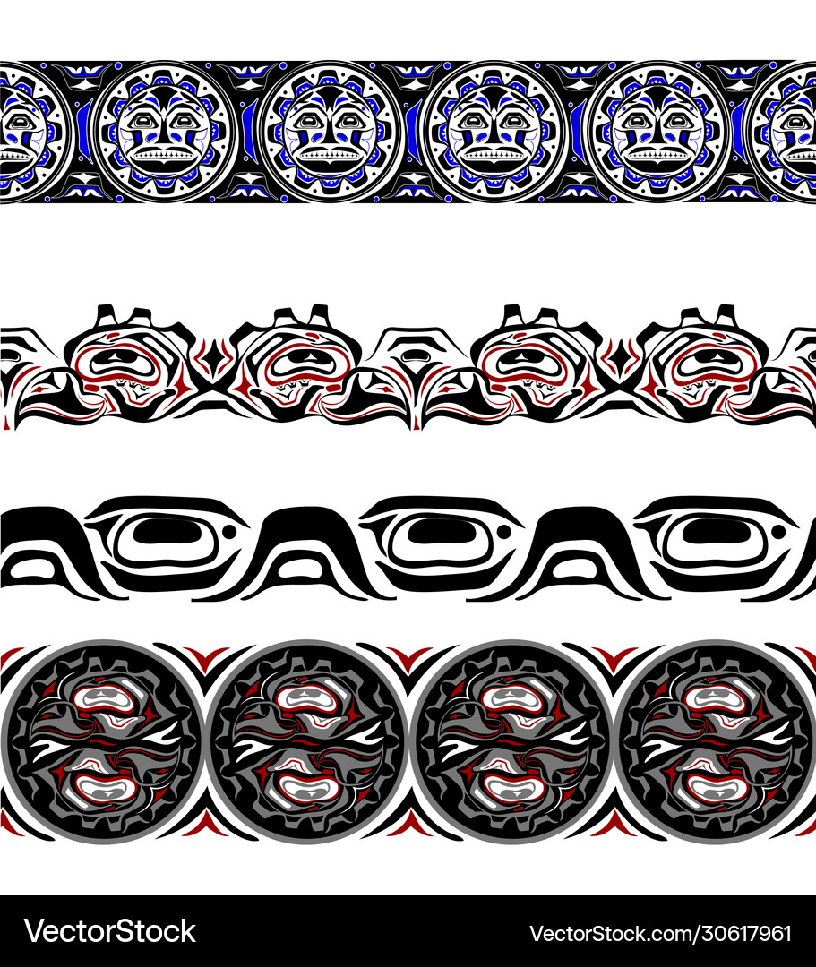 Abstract background native north american set Vector Image