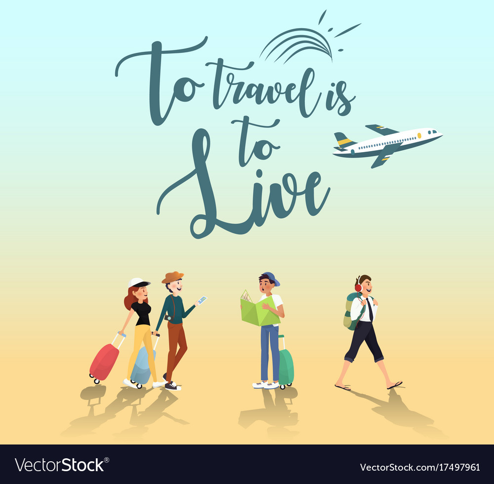 Adventure trip for traveler by plane design Vector Image