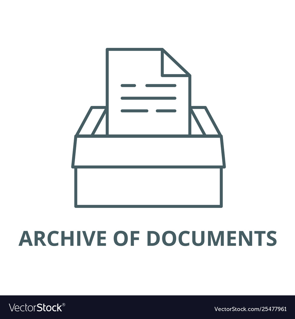 Archive documents line icon linear vector image Archive documents line icon linear