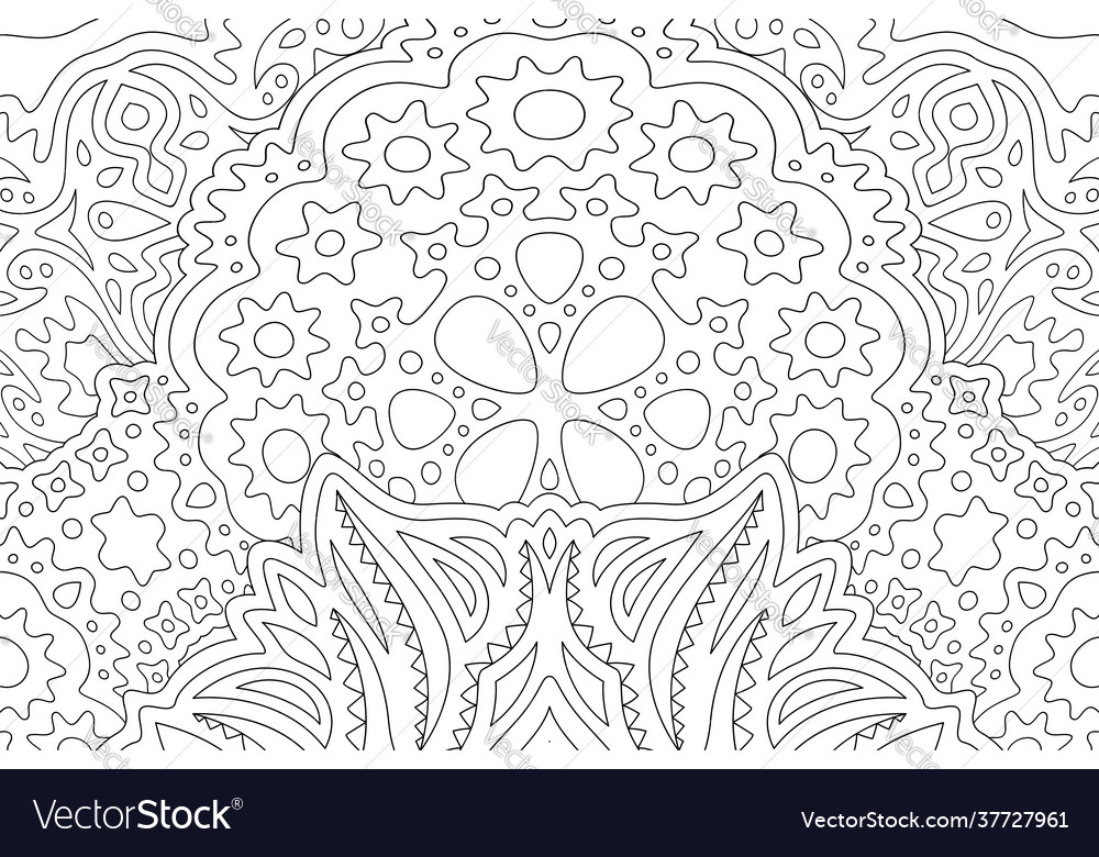 Art for coloring book with abstract linear pattern Vector Image Art for coloring book with abstract linear pattern