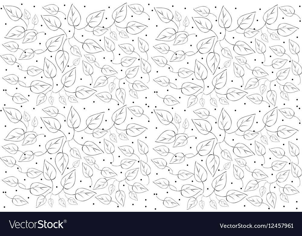 Modern Leaf Sketch White & Green Premium Quality Wallpaper - WallMantra