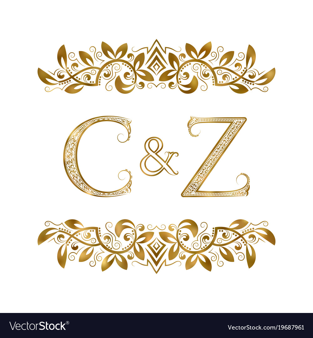 C and z vintage initials logo symbol the letters Vector Image